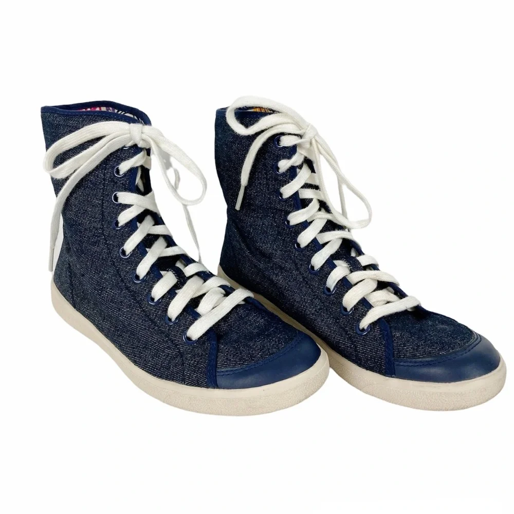 Coach Denim High Top Erikka Sneakers Size 6.5